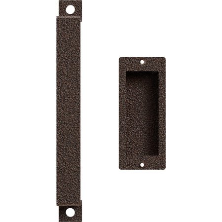 EKENA MILLWORK 11" Pull Handle & 6" Flush Pull for 1 3/8" Doors, Copper Vein GB6001PP3116CV